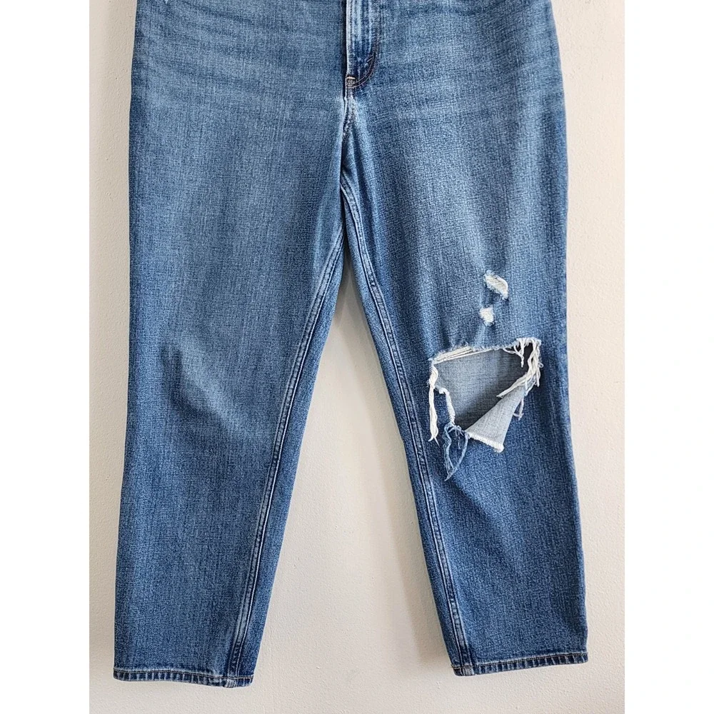 A&F Curve Love The Mom High Rise Size 10 Distressed 90s Casual Grunge Retro Chic